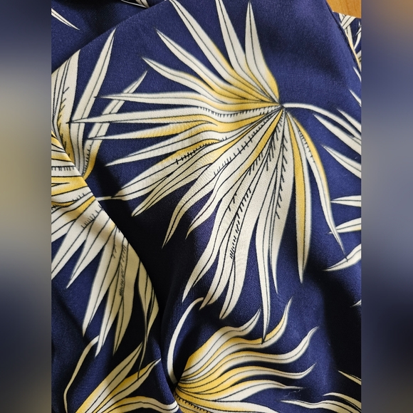 TIMING Jumpsuit Navy Botanical Palm Leaf Print - - Size Small - Picture 11 of 11